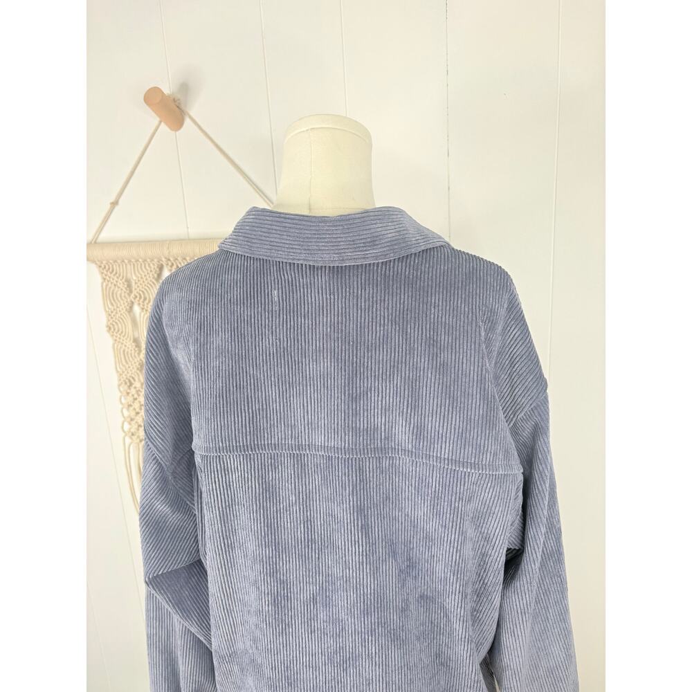 ✨2/$30✨Reserve Fairfax Oversized Corduroy Shacket Medium Blue Button Up - Picture 7 of 9